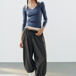 RIBBED LONG SLEEVE T-SHIRT