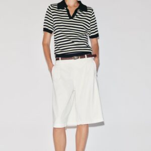 STRIPED SHORT SLEEVE KNIT POLO SHIRT