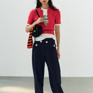 RIBBED KNIT POLO SHIRT