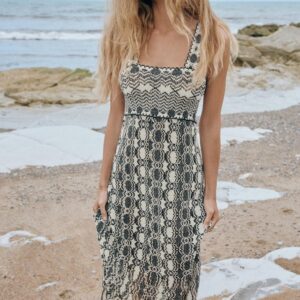 FRINGED KNIT DRESS