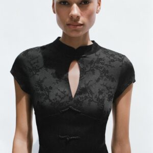JACQUARD TOP WITH FROG FASTENING