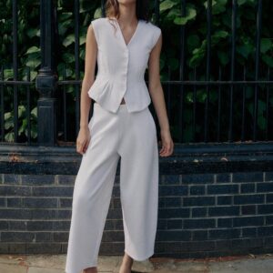 INTERLOCK BUTTONED WAISTCOAT - WHITE