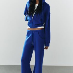 INTERLOCK FLARE TROUSERS - BLUISH