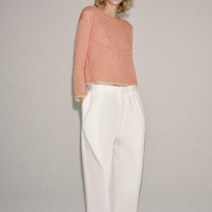 STRIPED FINE KNIT LINEN BLEND JUMPER