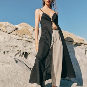 LONG LINEN BLEND CAMISOLE TOP