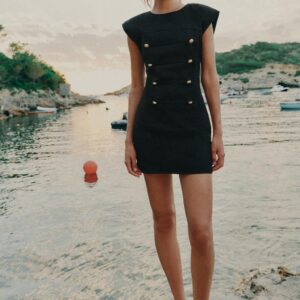 SHORT DRESS WITH FROG FASTENING