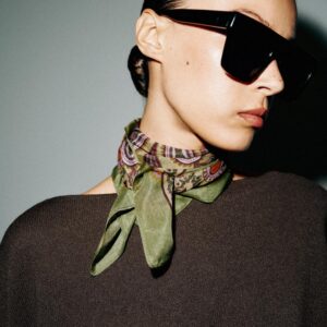 PAISLEY PRINT VISCOSE AND SILK SCARF