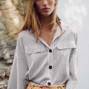 STRIPED LINEN BLEND SHIRT