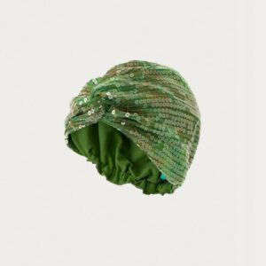 MARISA BERENSON X ZARA SEQUINNED TURBAN HAT
