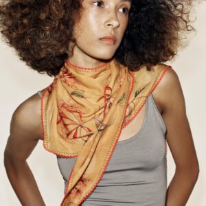 FLORAL PRINT LACE BANDANA SCARF