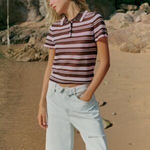 STRIPED KNIT POLO