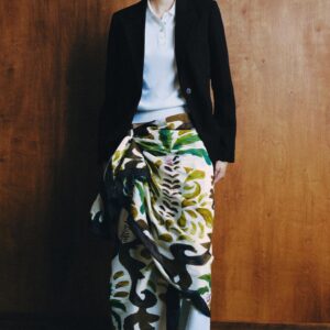 PALM TREE PRINT COTTON SCARF