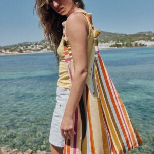 STRIPED CANVAS BAG