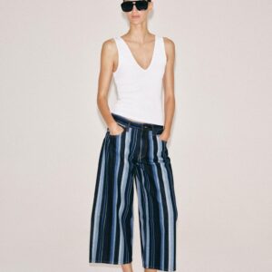 ZW COLLECTION MID-WAIST STRIPED CULOTTES