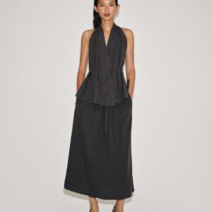 ZW COLLECTION LONG LINEN BLEND SKIRT