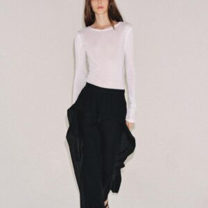 ZW COLLECTION 100% LINEN RUFFLE TROUSERS