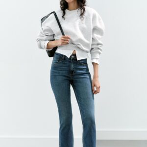 TRF CROPPED FLARE HIGH-WAIST JEANS