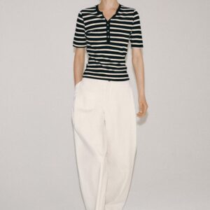LINEN BLEND BUTTON-UP T-SHIRT