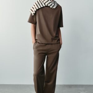 ROUND NECK T-SHIRT - MINK
