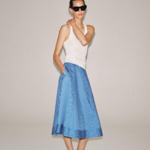 ZW COLLECTION STRIPED A-LINE SKIRT
