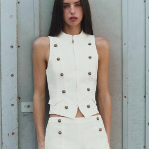 BUTTON ZIP TOP