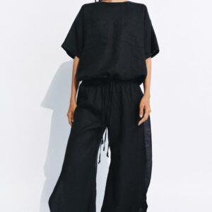 100% LINEN TROUSERS WITH VENTS ZW COLLECTION