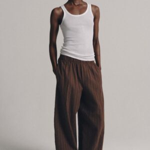ZW COLLECTION STRIPED LINEN BLEND TROUSERS
