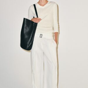 ZW COLLECTION BELTED PLEATED TROUSERS