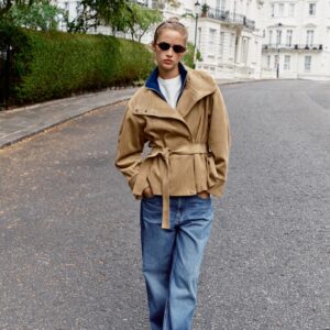 FAUX SUEDE BELTED JACKET