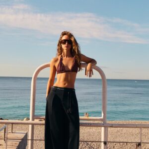 POPLIN TROUSERS WITH SCARF BELT