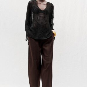 BARREL LINEN BLEND TROUSERS