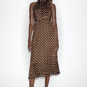 POLKA DOT MIDI DRESS WITH BOW