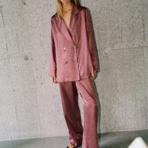 WRINKLED-EFFECT WIDE-LEG TROUSERS