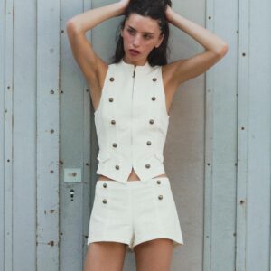 BUTTON MINI SHORTS