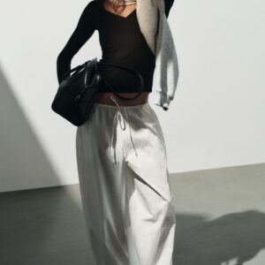 ELASTICATED NYLON TROUSERS
