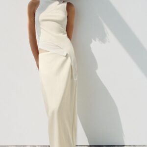SATIN MIDI SKIRT