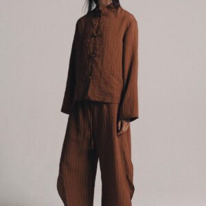 ZW COLLECTION STRIPED SHIRT WITH FROG FASTENING