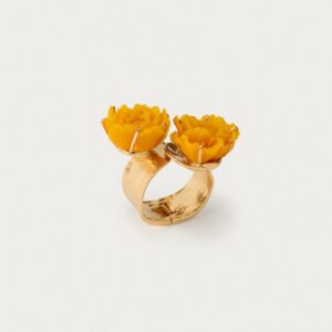 MARISA BERENSON X ZARA MAXI METAL RESIN FLOWER BRACELET