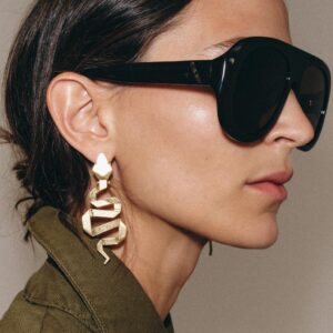 METAL SNAKESKIN PRINT EARRINGS