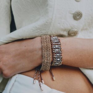 PACK OF 2 MESH AND GEM BRACELETS