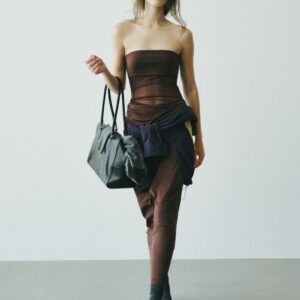 MIDI DRESS WITH DRAPED DETAIL
