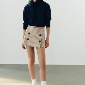 STRIPED BUTTONED SKORT