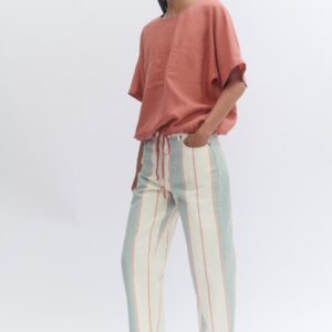 ZW COLLECTION MID-WAIST TAPERED STRIPED JEANS