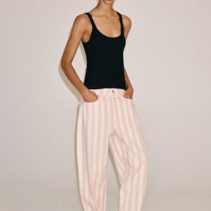 ZW COLLECTION TAPERED MID-WAIST STRIPED JEANS