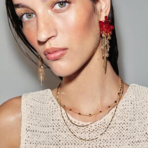 CRYSTAL FRINGE EARRINGS