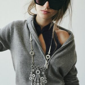 LONG METAL CIRCLE NECKLACE