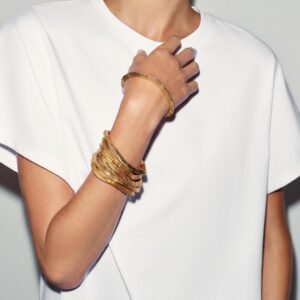PACK OF 6 ELASTIC BRACELETS WITH METALLIC PIECES