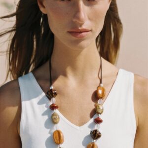 CERAMIC BEAD CORD NECKLACE