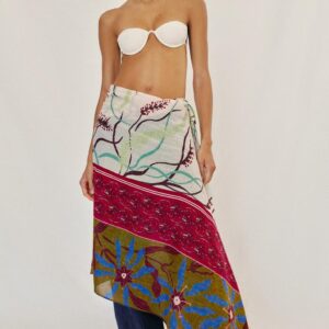 PRINTED LINEN BLEND SCARF