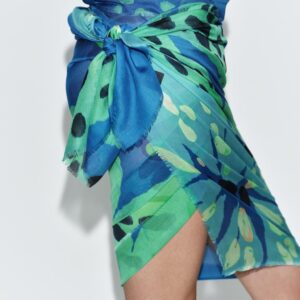 HIBISCUS PRINT MODAL SILK SCARF